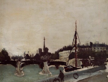  saint - vue de l’Ile Saint Louis de l’étude du quai Henri IV 1909 Henri Rousseau post impressionnisme Naive primitivisme